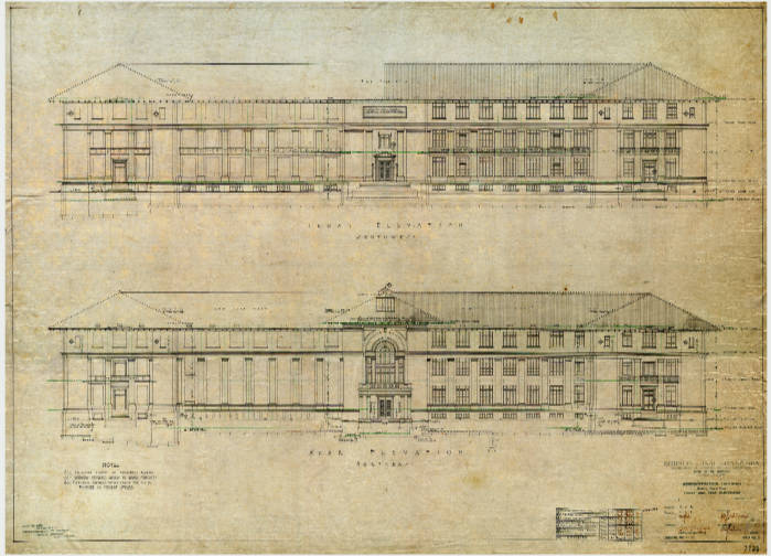 Blue print of the Administration Building.