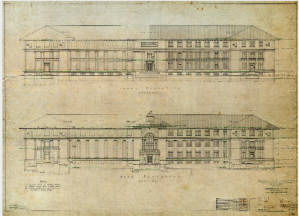 Blue print of the Administration Building.