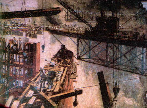 Painting of erecting a Lock Gate - Click here to return to the previous page.