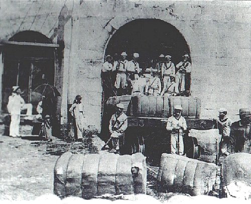 US Sailors fortifying the freight house